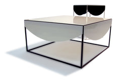white drape coffee table